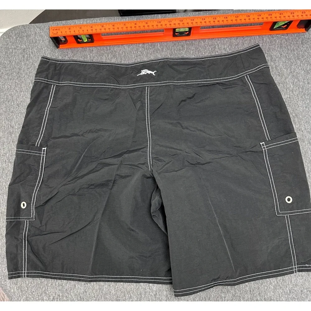 Tommy Bahama Swim Trunks‎ Cargo Pockets Quick Dry Black Swim Shorts 2X